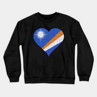 Marshallese Jigsaw Puzzle Heart Design - Gift for Marshallese With Marshall Island Roots Crewneck Sweatshirt